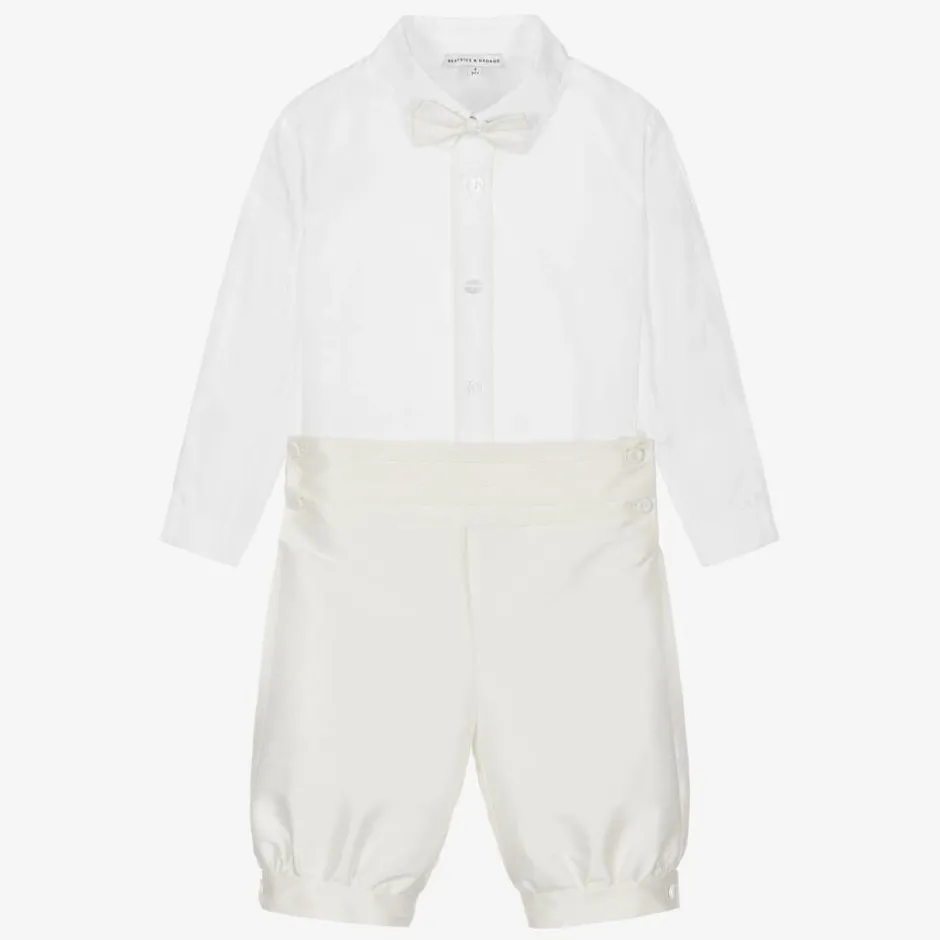 Beatrice amp; George Boys Ivory Knickerbocker Shorts Set Clearance