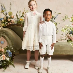 Beatrice amp; George Boys Ivory Knickerbocker Shorts Set Clearance