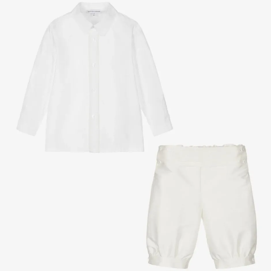 Beatrice amp; George Boys Ivory Knickerbocker Shorts Set Clearance