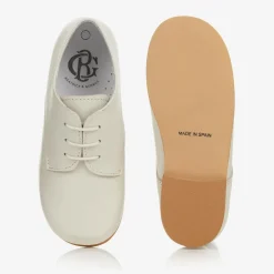 Beatrice amp; George Boys Ivory Lace-Up Leather Shoes Hot