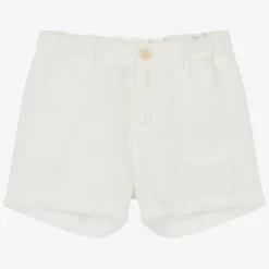 Bonpoint Boys Ivory Linen Shorts Online