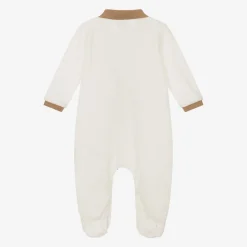 BOSS Boys Ivory Velour Babygrow Outlet