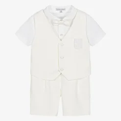 Beatrice amp; George Boys Ivory Viscose Shorts Suit Outlet