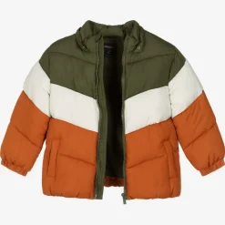 Mayoral Boys Khaki Green Colourblock Puffer Coat Sale