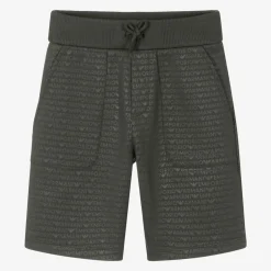 Emporio Armani Boys Khaki Green Cotton Jersey Shorts Clearance