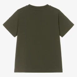 Moncler Enfant Boys Khaki Green Cotton T-Shirt Clearance