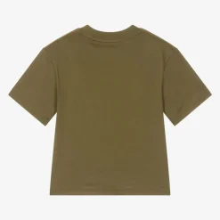 Timberland Boys Khaki Green Organic Cotton T-Shirt Outlet