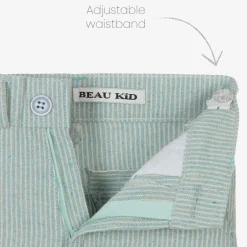 Beau KiD Boys Mint Blue Cotton Stripe Shorts Suit Clearance