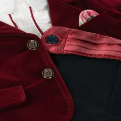 Andreeatex Boys Navy Blue & Red Velvet Suit Online