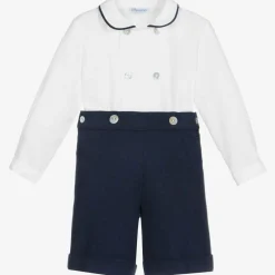 Ancar Boys Navy Blue & White Cotton Buster Suit Best