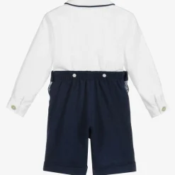 Ancar Boys Navy Blue & White Cotton Buster Suit Best