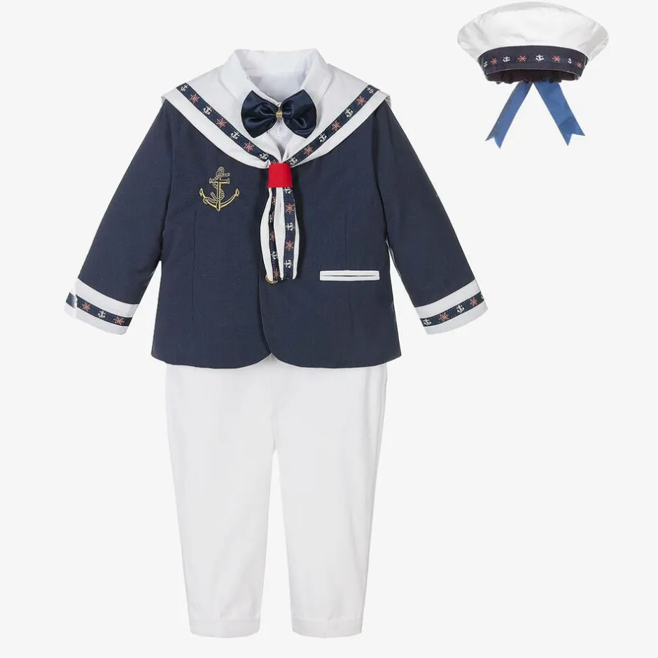 Andreeatex Boys Navy Blue & White Sailor Suit Hot