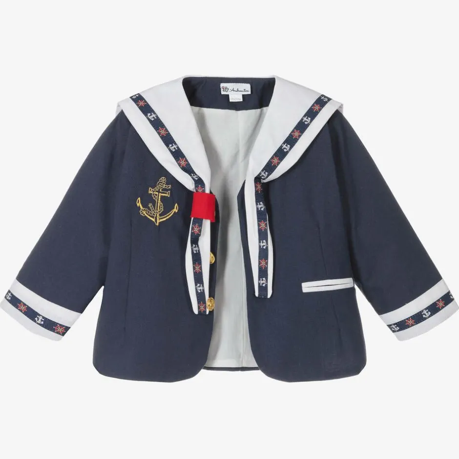 Andreeatex Boys Navy Blue & White Sailor Suit Hot