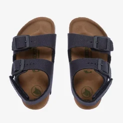 Birkenstock Boys Navy Blue Canvas Milano Sandals Discount