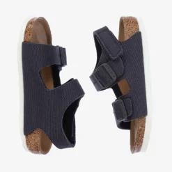Birkenstock Boys Navy Blue Canvas Milano Sandals Discount
