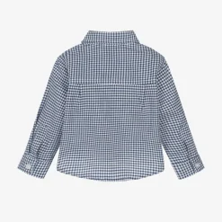 Dr. Kid Boys Navy Blue Check Cotton Shirt Sale