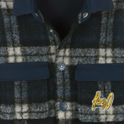 KENZO KIDS Boys Navy Blue Check Shacket Online