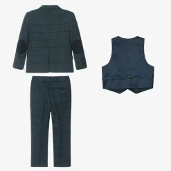 Beau KiD Boys Navy Blue Check Suit