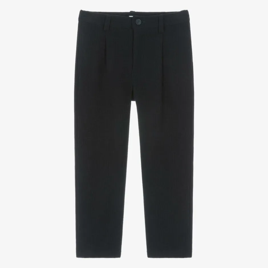Il Gufo Boys Navy Blue Check Trousers Sale