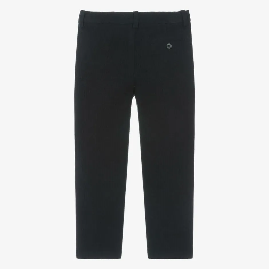 Il Gufo Boys Navy Blue Check Trousers Sale