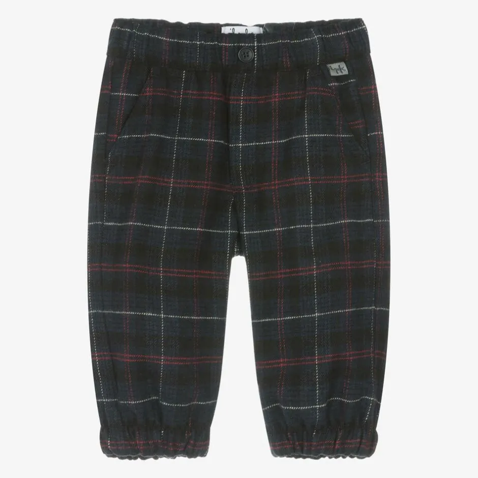 Il Gufo Boys Navy Blue Check Trousers Online