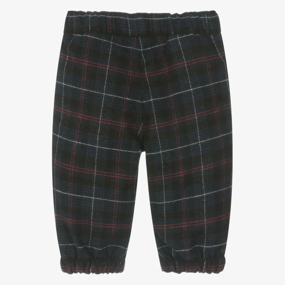 Il Gufo Boys Navy Blue Check Trousers Online