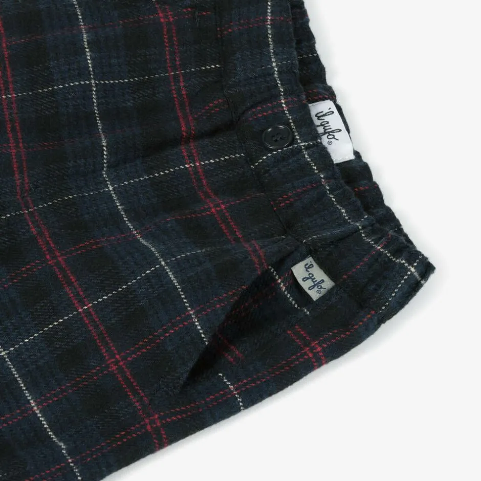 Il Gufo Boys Navy Blue Check Trousers Online