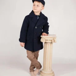 Beau KiD Boys Navy Blue Coat & Hat Set Discount