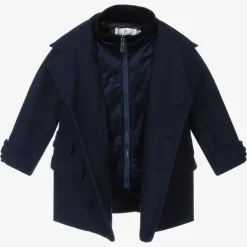 Beau KiD Boys Navy Blue Coat & Hat Set Discount