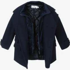 Beau KiD Boys Navy Blue Coat & Hat Set Discount