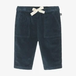 Petit Bateau Boys Navy Blue Cotton Corduroy Trousers New