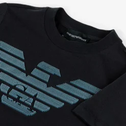 Emporio Armani Boys Navy Blue Cotton Eagle T-Shirt Clearance