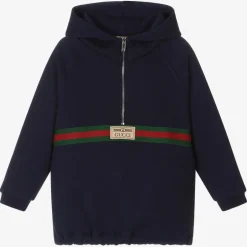 Gucci Boys Navy Blue Cotton Hoodie Best