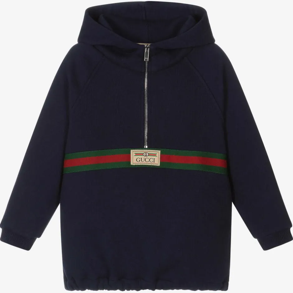 Gucci Boys Navy Blue Cotton Hoodie Best