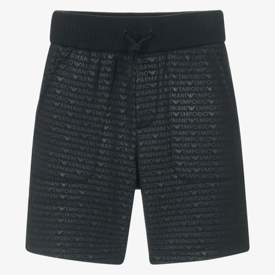 Emporio Armani Boys Navy Blue Cotton Jersey Shorts Discount
