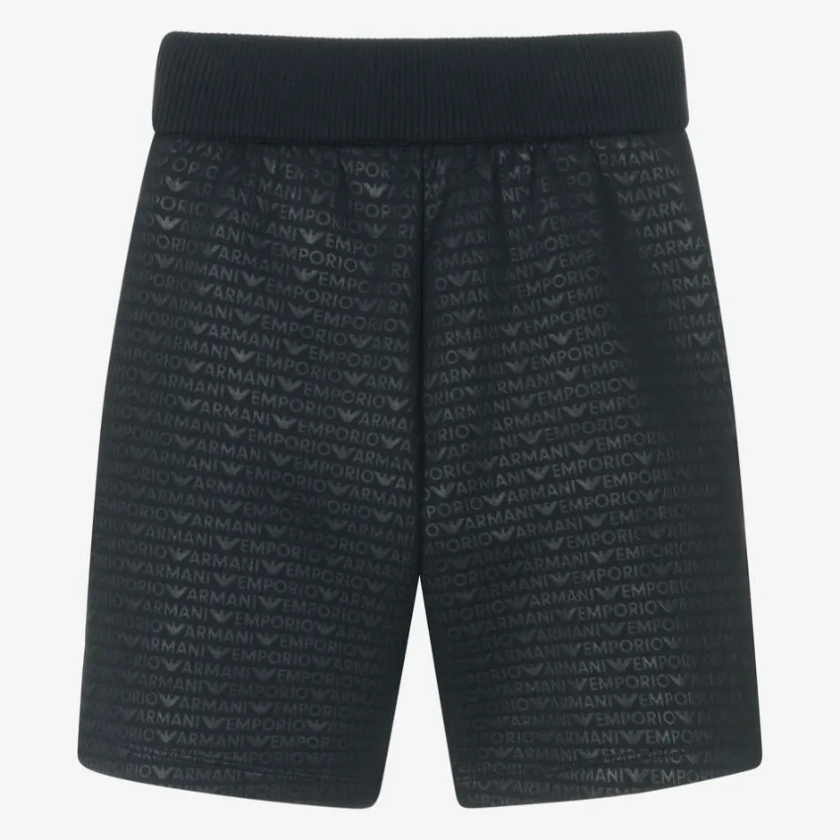 Emporio Armani Boys Navy Blue Cotton Jersey Shorts Discount