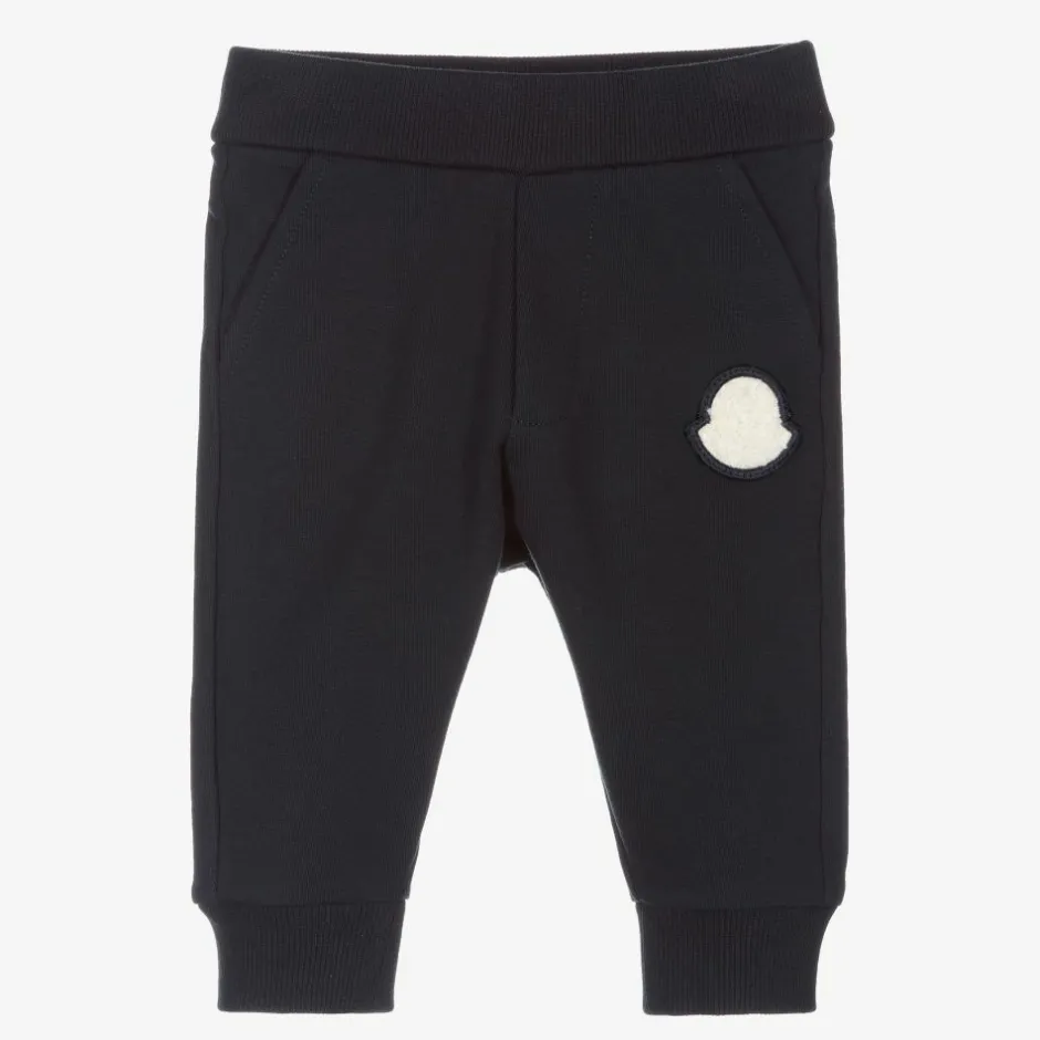 Moncler Enfant Boys Navy Blue Cotton Joggers Outlet
