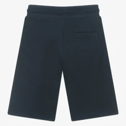 AIGNER Boys Navy Blue Cotton Logo Tape Shorts Discount