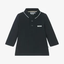 BOSS Boys Navy Blue Cotton Polo Shirt Sale
