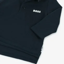 BOSS Boys Navy Blue Cotton Polo Shirt Sale