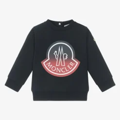 Moncler Enfant Boys Navy Blue Cotton Sweatshirt New