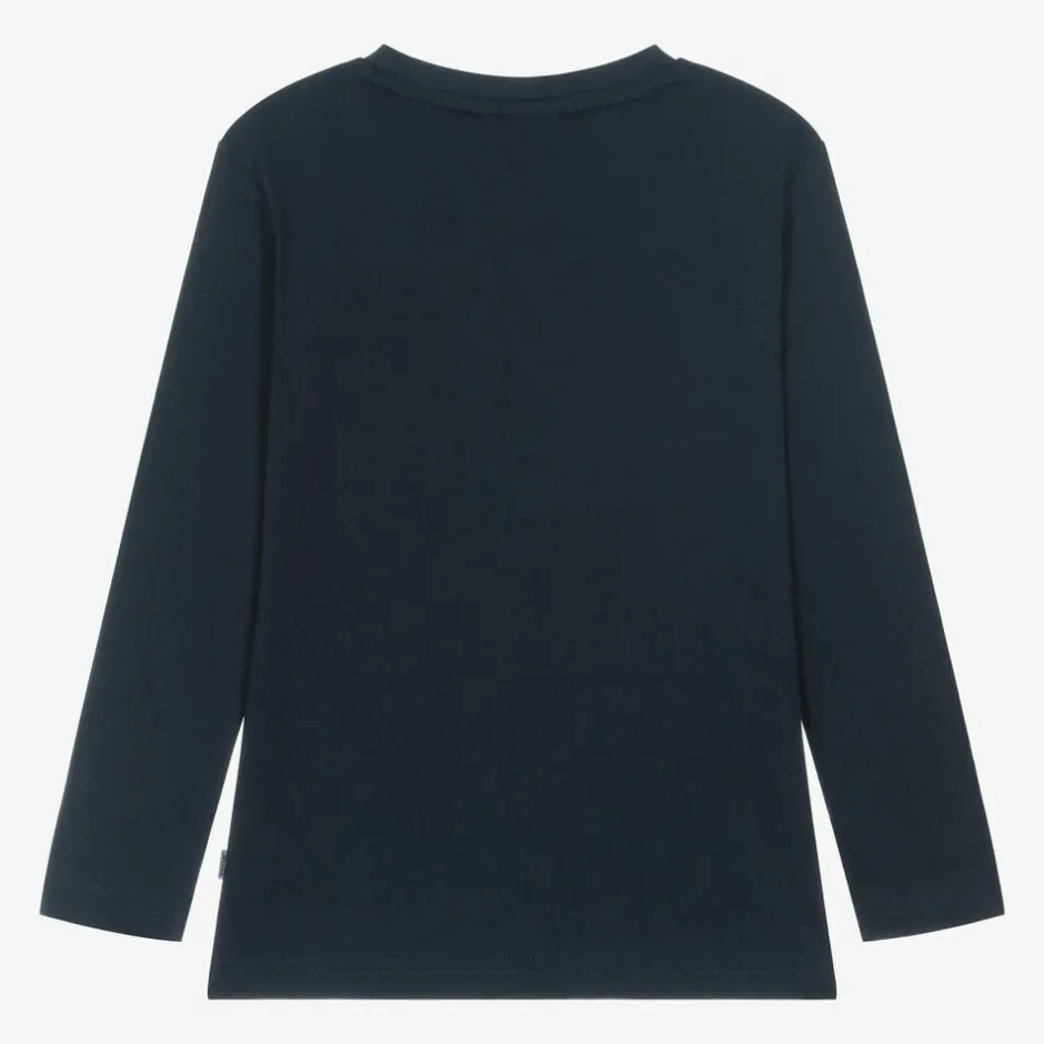 BOSS Boys Navy Blue Cotton Top Outlet