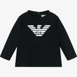 Emporio Armani Boys Navy Blue Cotton Top Clearance