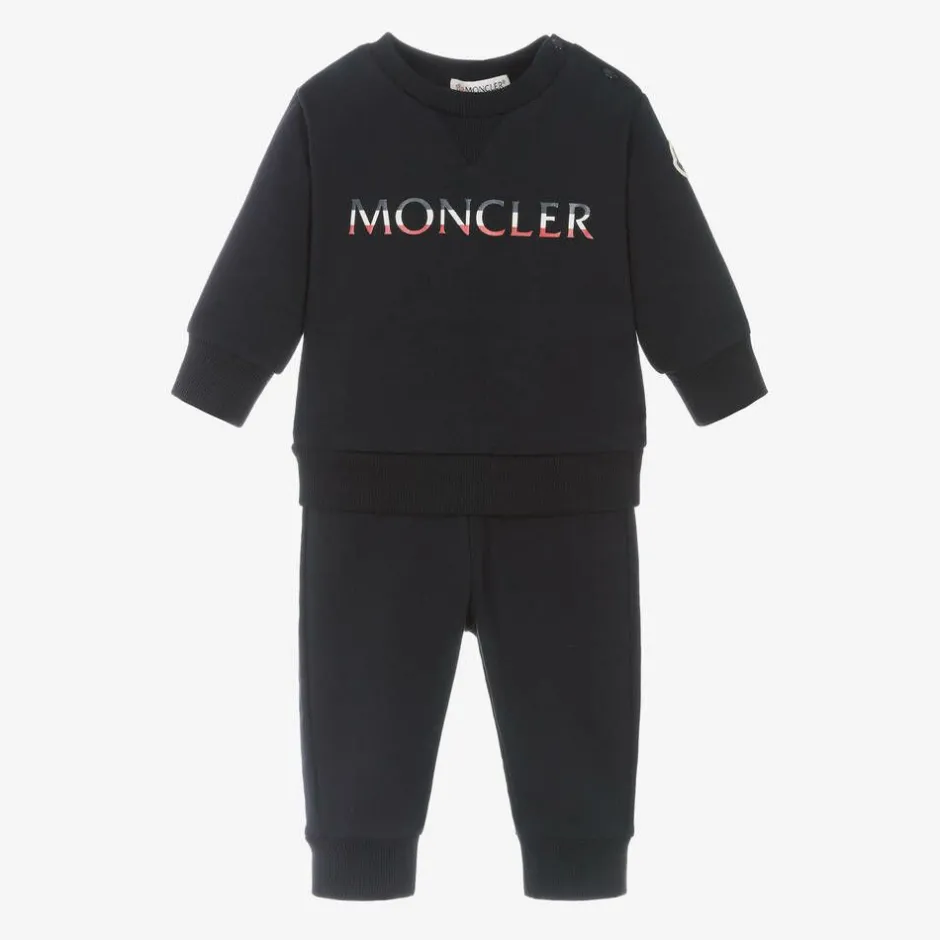 Moncler Enfant Boys Navy Blue Cotton Tracksuit New