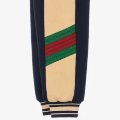 Gucci Boys Navy Blue Cotton Web Joggers Discount