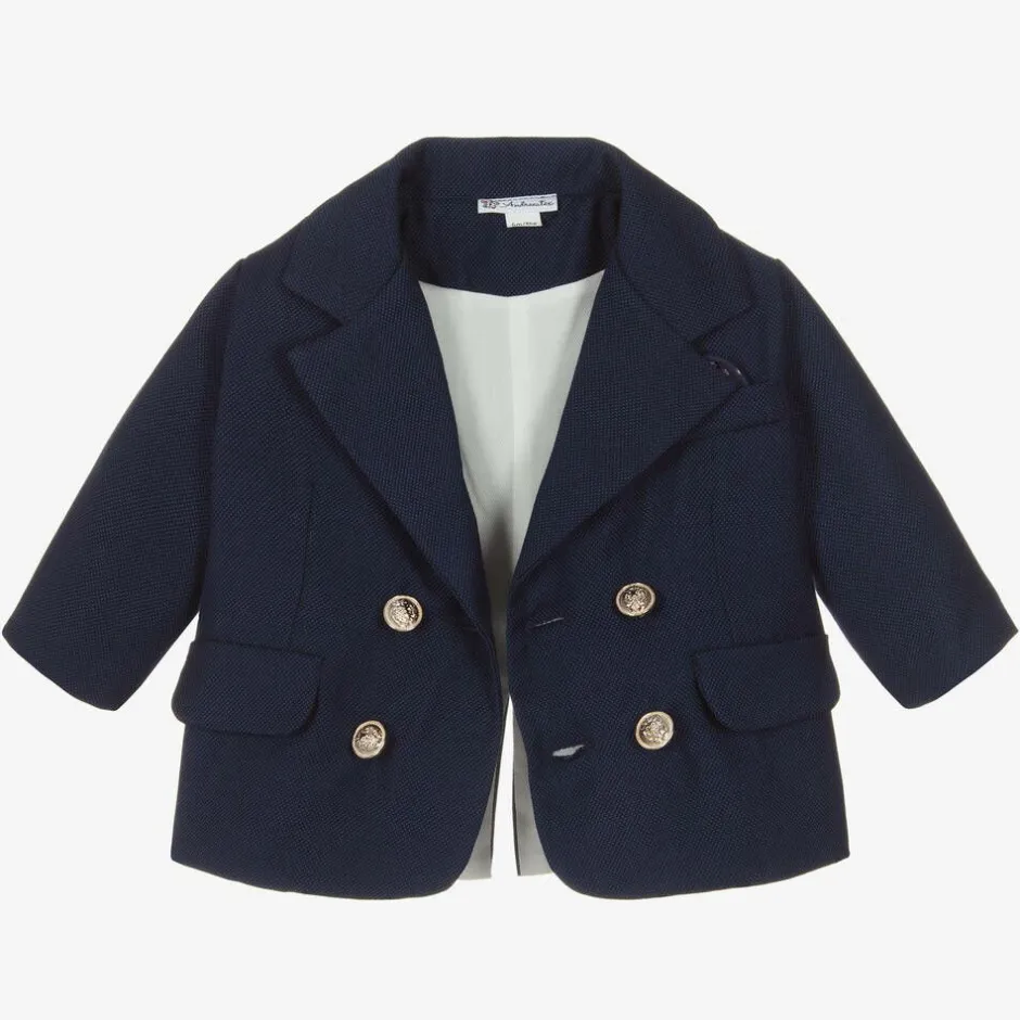 Andreeatex Boys Navy Blue Double Breasted Suit Best