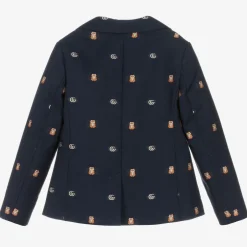 Gucci Boys Navy Blue Double G Wool Blazer Sale