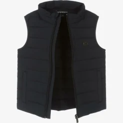 Emporio Armani Boys Navy Blue Down Padded Eagle Gilet Online