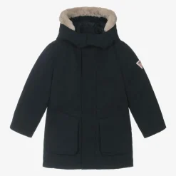 Guess Boys Navy Blue Down-Filled Parka Coat Sale