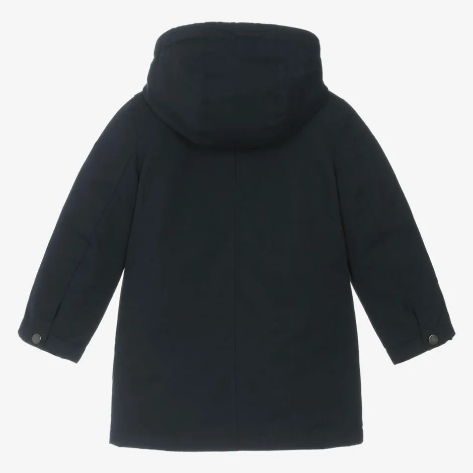 Guess Boys Navy Blue Down-Filled Parka Coat Sale